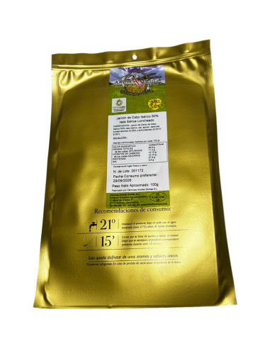 JAMÓN DE CEBO IBÉRICO 50% RAZA IBÉRICA LONCHEADO