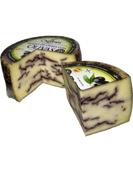 QUESO DE OVEJA CON OLIVAS NEGRAS